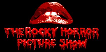 Red lips with the text Rocky Horror Picture Show
