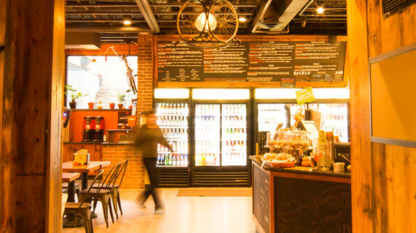 the interior of the skinny pancake restaurant