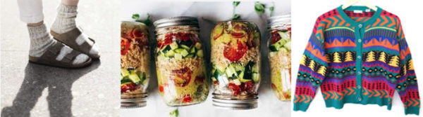 jars of granola, a sweater