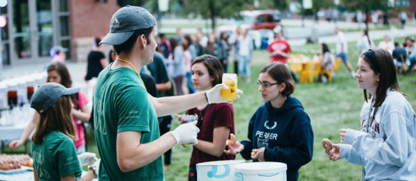 students getting ice cream floats