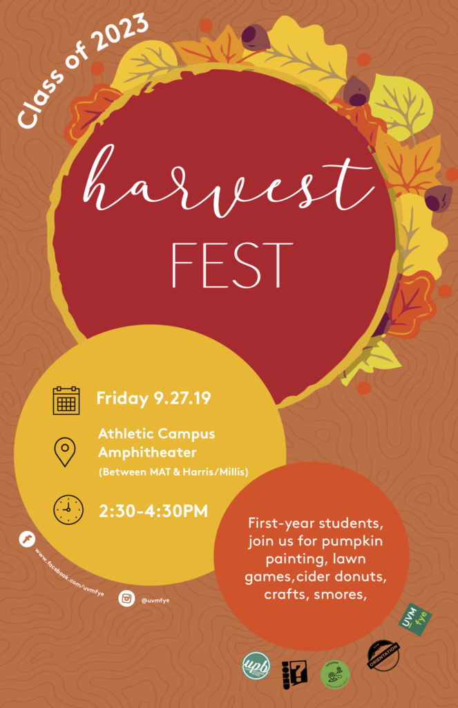 Harvest fest poster UVM Bored