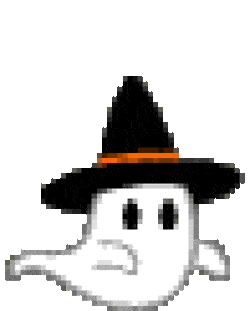 an animated ghost bobbing up and down