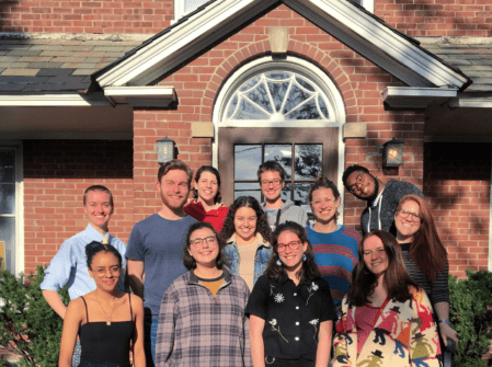 staff of the women's center in front of the building
