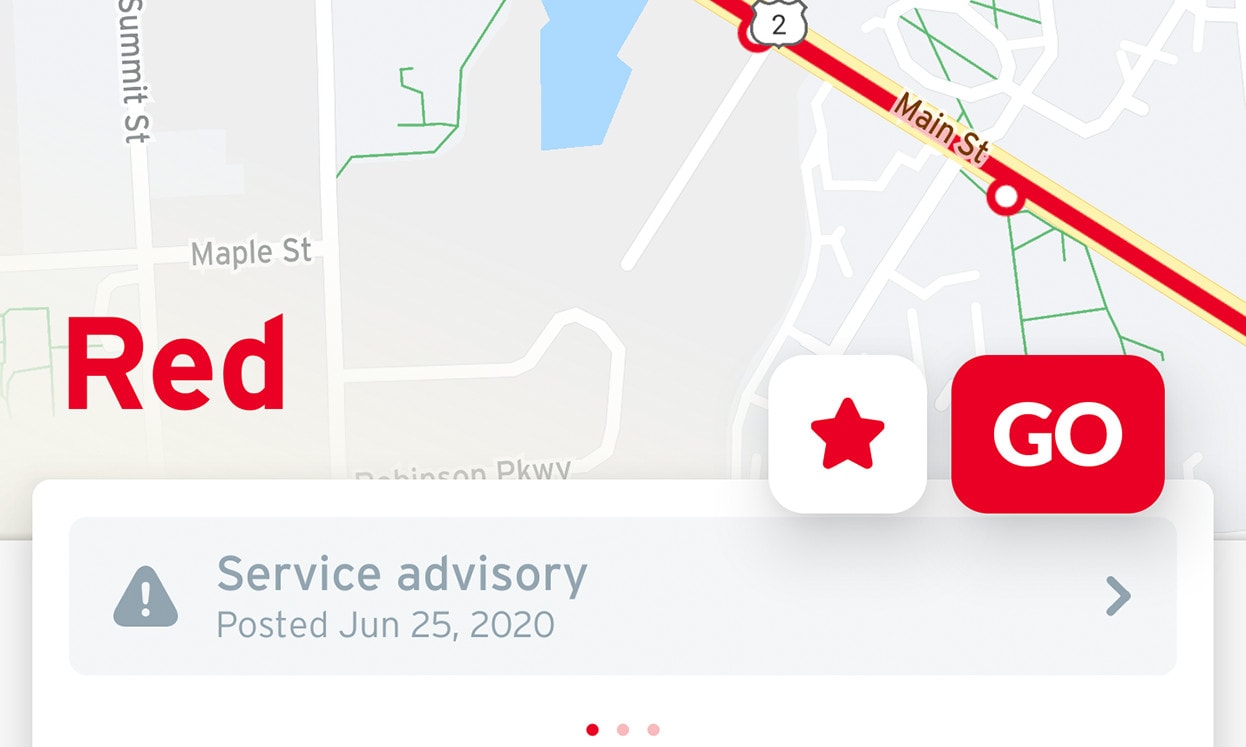 screenshot of a bus line