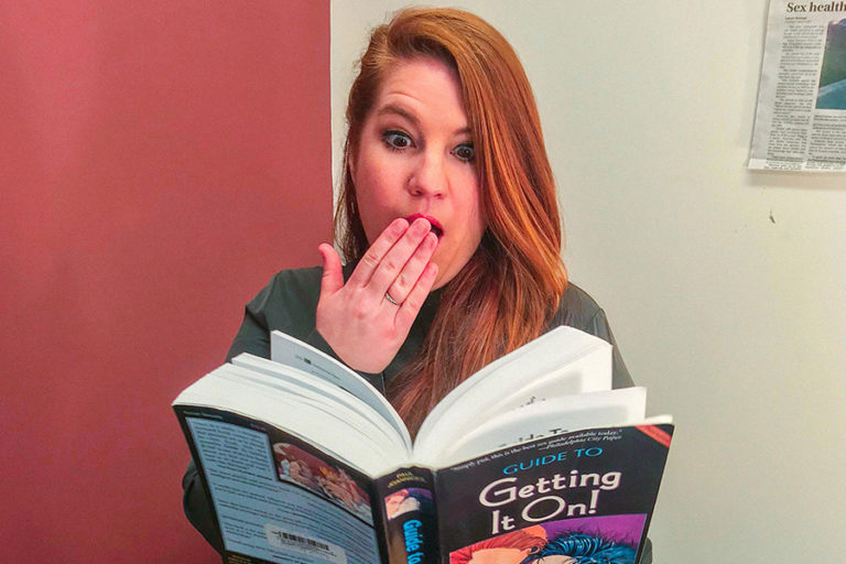 jenna gasping while reading a book