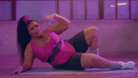 gif of lizzo working out