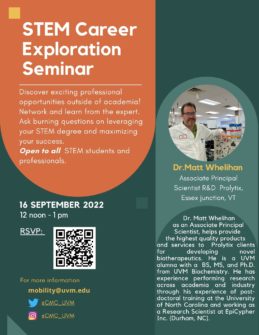 thumbnail for STEM Career Exploration Series Seminar – Dr. Matt Whelihan