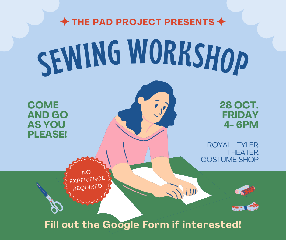 The Pad Project Sewing Meeting! UVM Bored