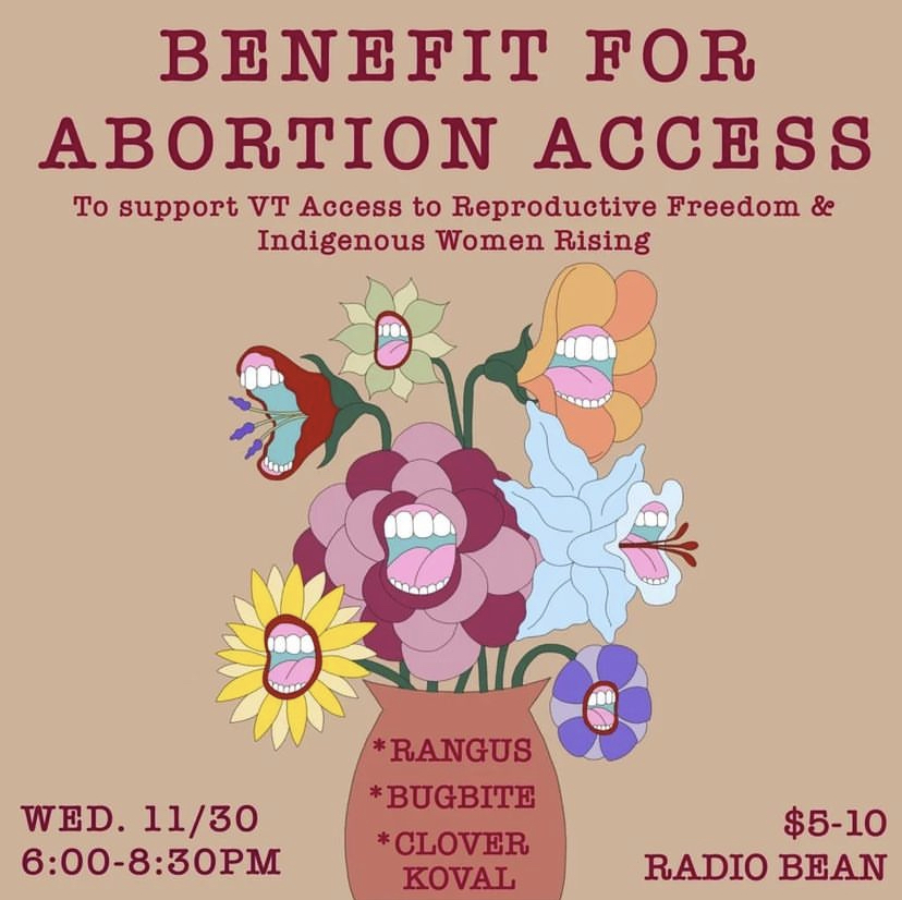 Poster for event titled "benefit for abortion access"