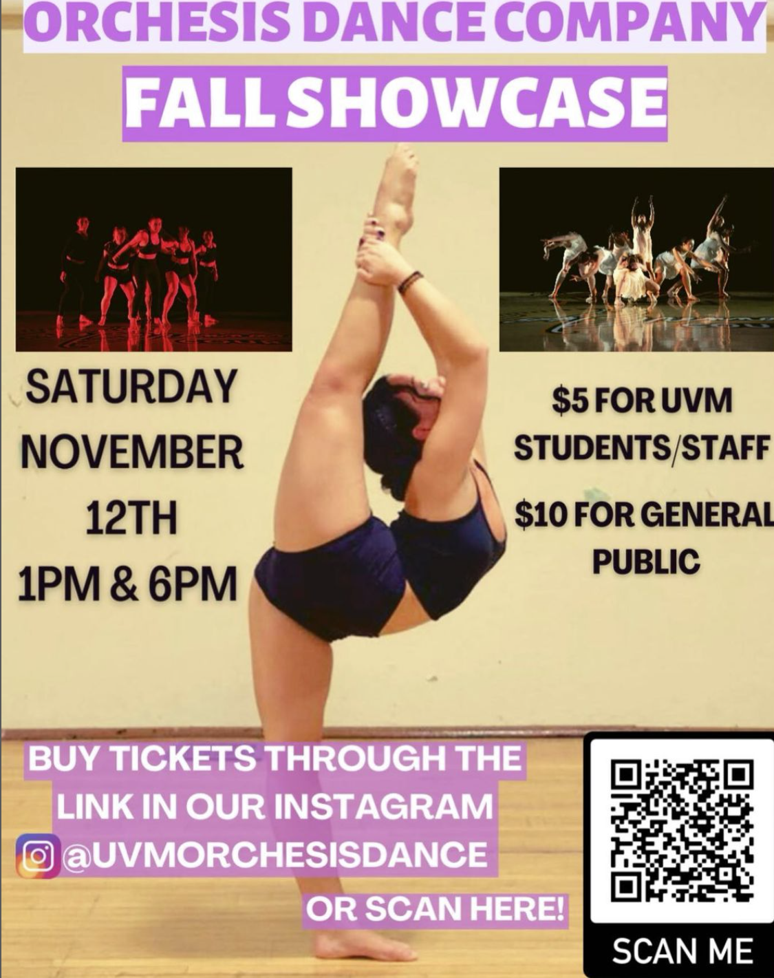 graphic for orchesis dance company fall showcase