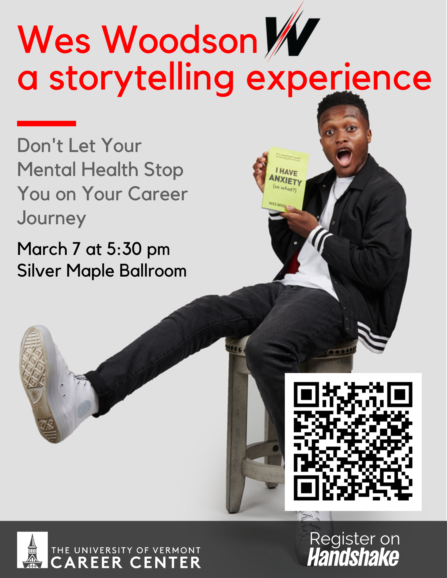 Poster for event titled "Wes Woodson, a story telling experience"