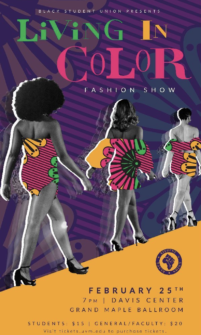 poster for event titled "living in color fashion show"