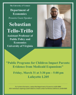 green poster for the event reading with the speakers name and image of the speaker in dress clothes