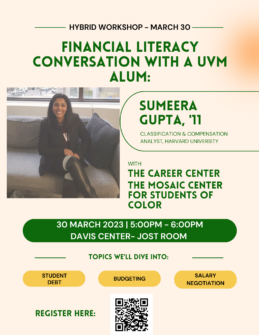 thumbnail for Financial Literacy: A Conversation with a UVM Alum