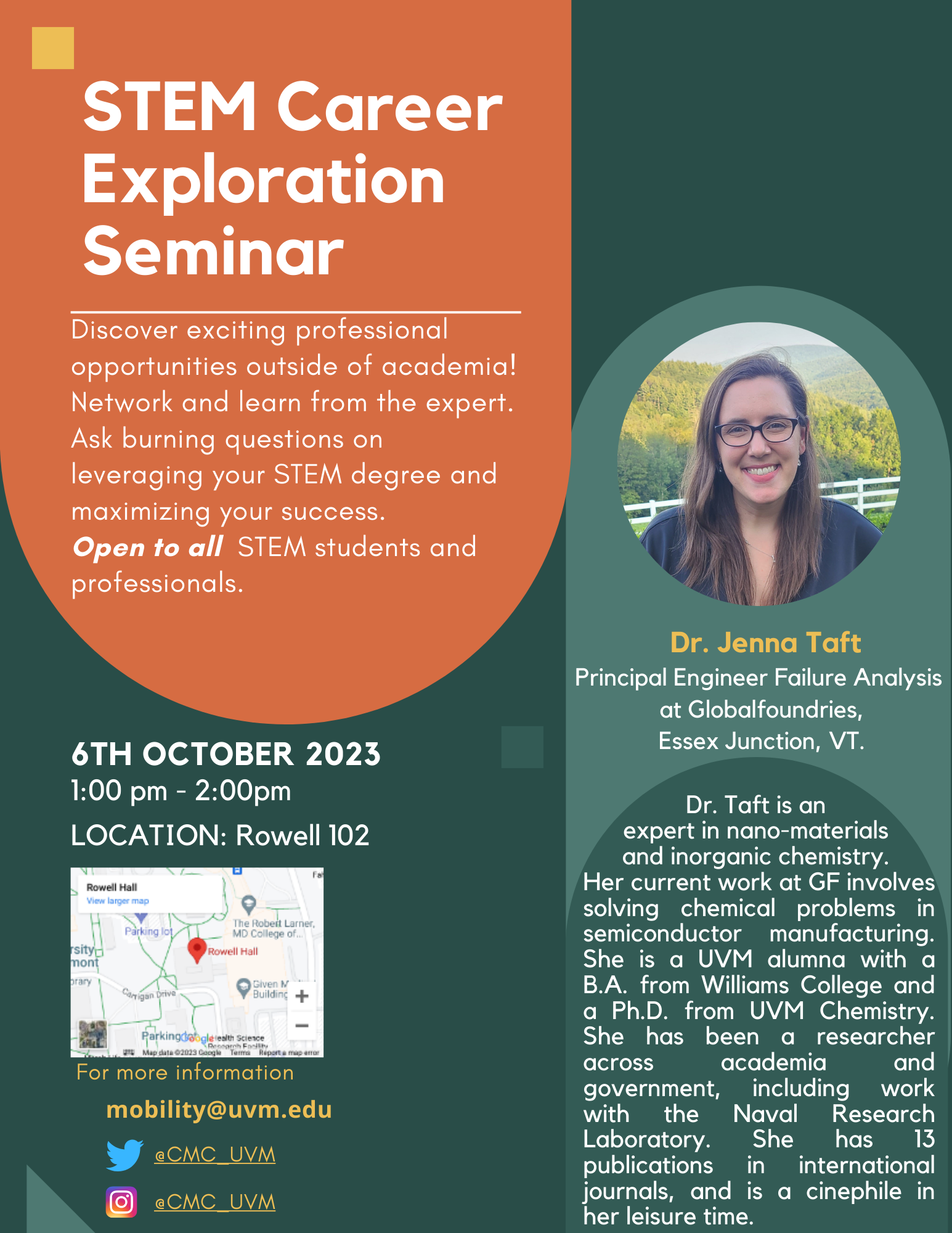 STEM Career Exploration Seminar UVM Bored