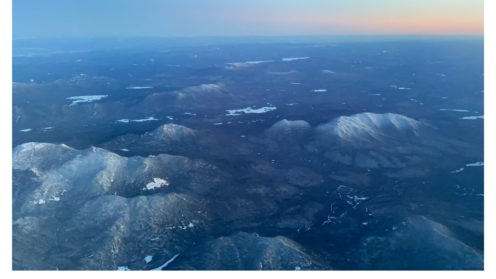 The green mountains with a blue hue