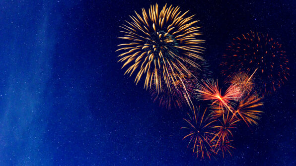 Fireworks bursting in the sky