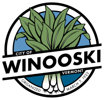 official seal of the city of winooski, featuring a bundle of onions